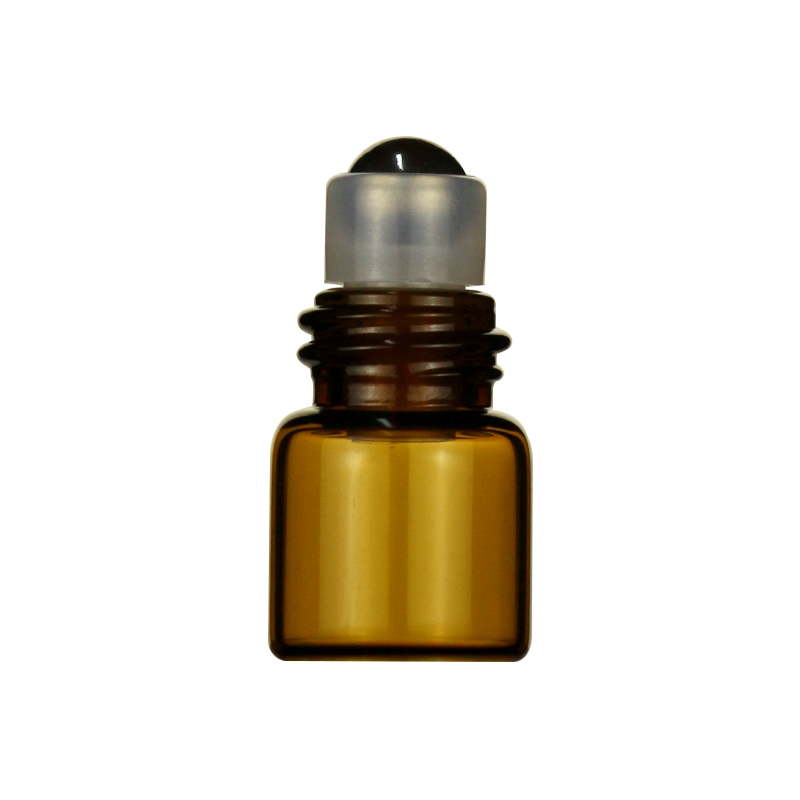 LANJING 1ml 2ml 3ml Amber Glass Roll On Bottle Perfume Bottle With Roller Ball for Essential Oils