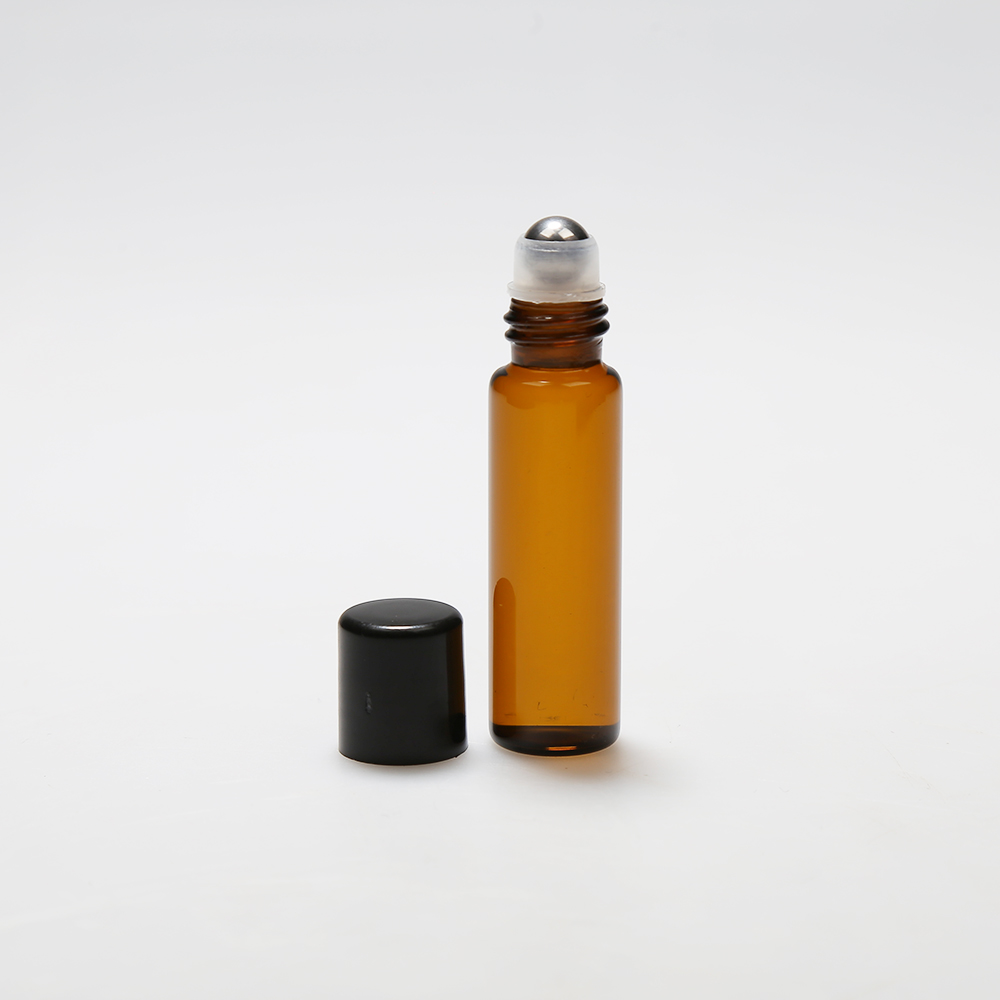 LANJING 1ml 2ml 3ml Amber Glass Roll On Bottle Perfume Bottle With Roller Ball for Essential Oils