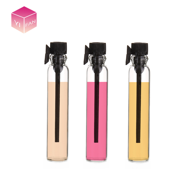 LANJING 1ml Black Colorful Mini Sample Packaging Glass Vial Perfume Bottles 2ml 3ml Pocket Perfume Test Bottle