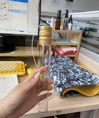 LANJING 50ml 100ml Glass Wine in Tube Borosilicate Glass Test Tube Bottle With Aluminum Cap