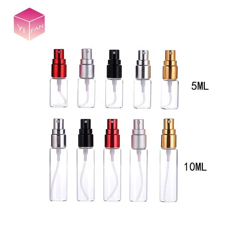LANJING 5ml 10ml Glass Test Tubes Bottles with Aluminum Screw Caps Perfume Spray Bottles