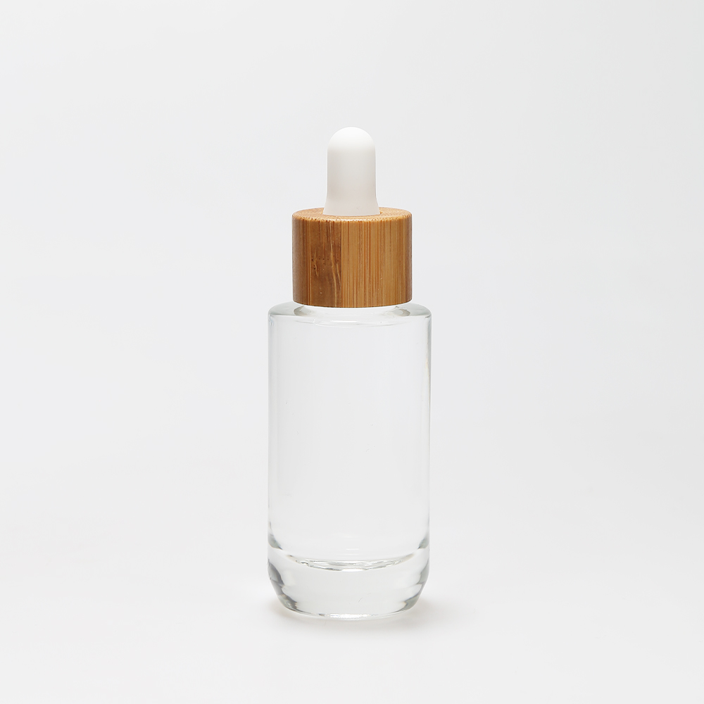 LANJING Bamboo Dropper Wood Cap 30ml 50ml 60ml 100ml Bamboo Glass Bottle with Spray Pump