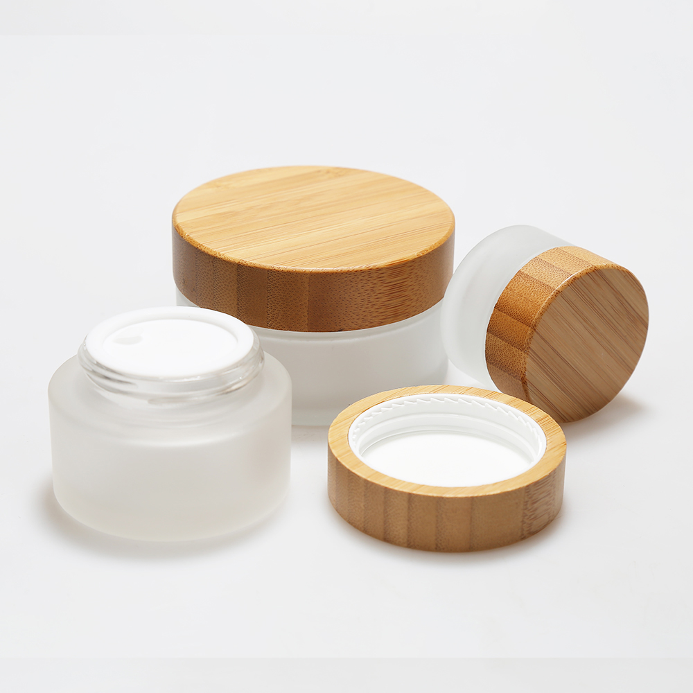LANJING Bamboo Dropper Wood Cap 30ml 50ml 60ml 100ml Bamboo Glass Bottle with Spray Pump