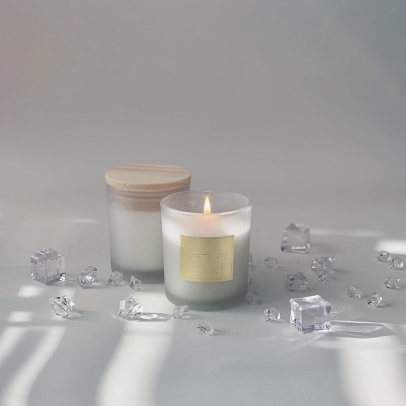 LANJING Black White Glass Candle Jar With Metal Caps for Candle Making Home Fragrance
