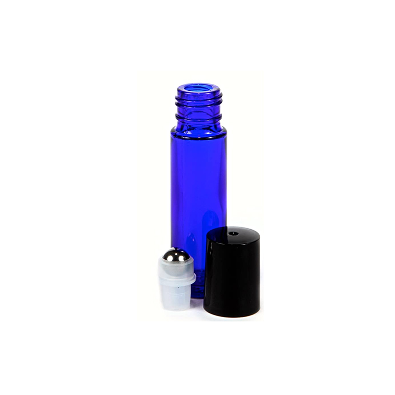 LANJING Custom 3ml 5ml 15ml Printing Frosted White Biack Gold Amber Cosmetic Packaging Glass Roller On Bottle