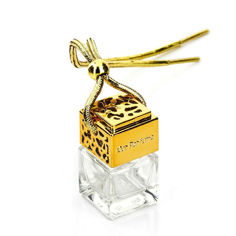 LANJING Empty Square Shape Car Air Freshener Perfume Bottle With Wooden Cap