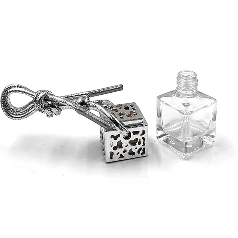 LANJING Empty Square Shape Car Air Freshener Perfume Bottle With Wooden Cap
