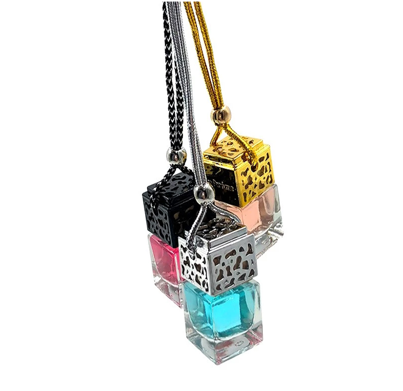 LANJING Empty Square Shape Car Air Freshener Perfume Bottle With Wooden Cap
