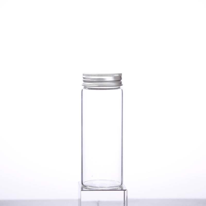 LANJING Food grade clear glass jar with aluminium screw cap for sample jars bottle containers