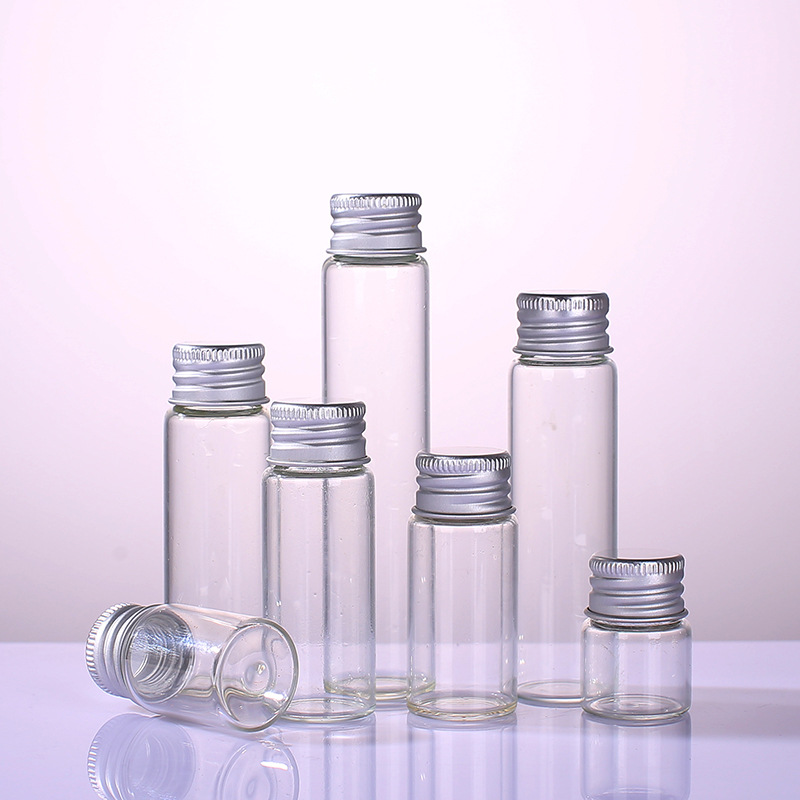 LANJING Food grade clear glass jar with aluminium screw cap for sample jars bottle containers
