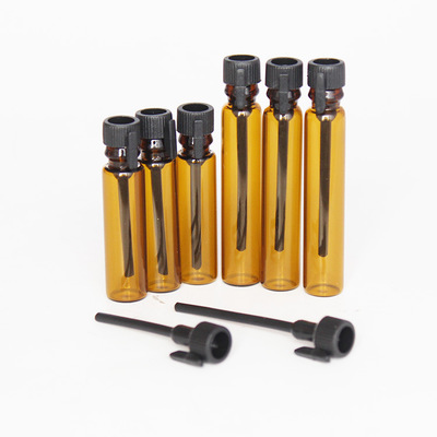 LANJING Refillable Empty Glass Tube Perfume Sample Bottles With Plastic Stick Cosmetic Packing Vials Essential Oil Aromatherapy