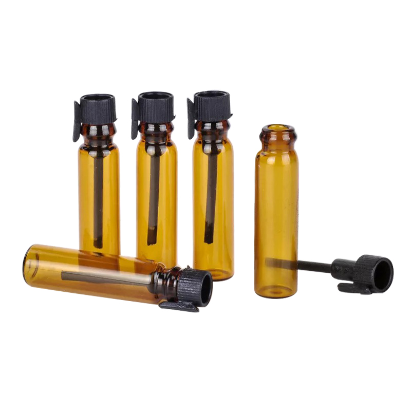 LANJING Refillable Empty Glass Tube Perfume Sample Bottles With Plastic Stick Cosmetic Packing Vials Essential Oil Aromatherapy