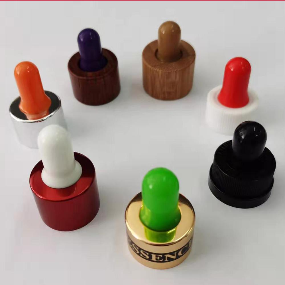 LANJING customized 30ml red glass dropper bottles with aluminum dropper for essential oil