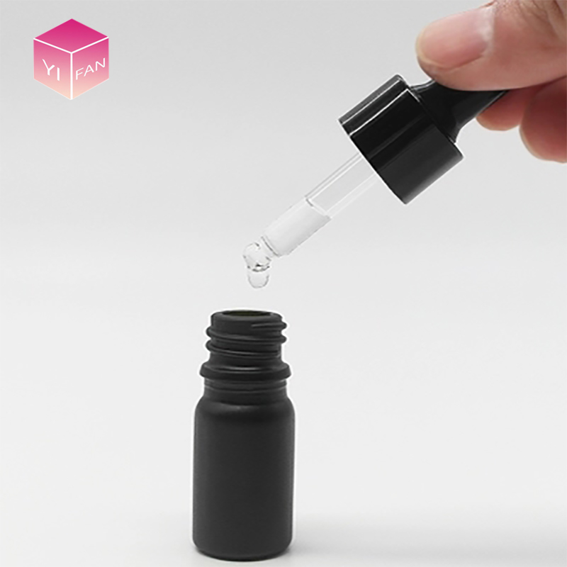 LANJING wholesales 5ml 10ml 15ml 30ml 50ml 100ml 150ml empty matte black glass dropper bottle for essential oils