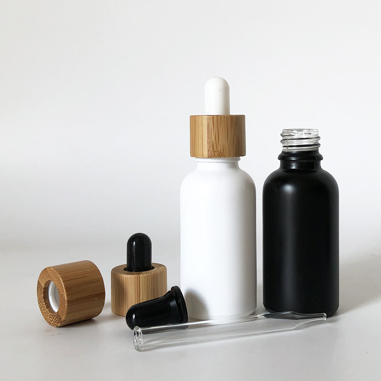 LANJING wholesales 5ml 10ml 15ml 30ml 50ml 100ml 150ml empty matte black glass dropper bottle for essential oils