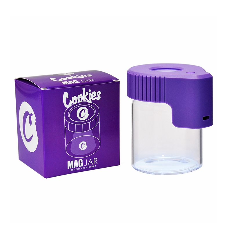 LED Light-Up Plastic Glass Air Tight Transparent Storage Magnifying Viewing Jar