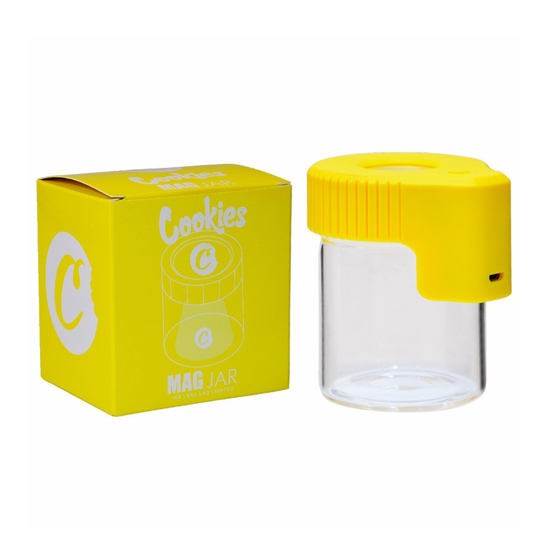 LED Light-Up Plastic Glass Air Tight Transparent Storage Magnifying Viewing Jar