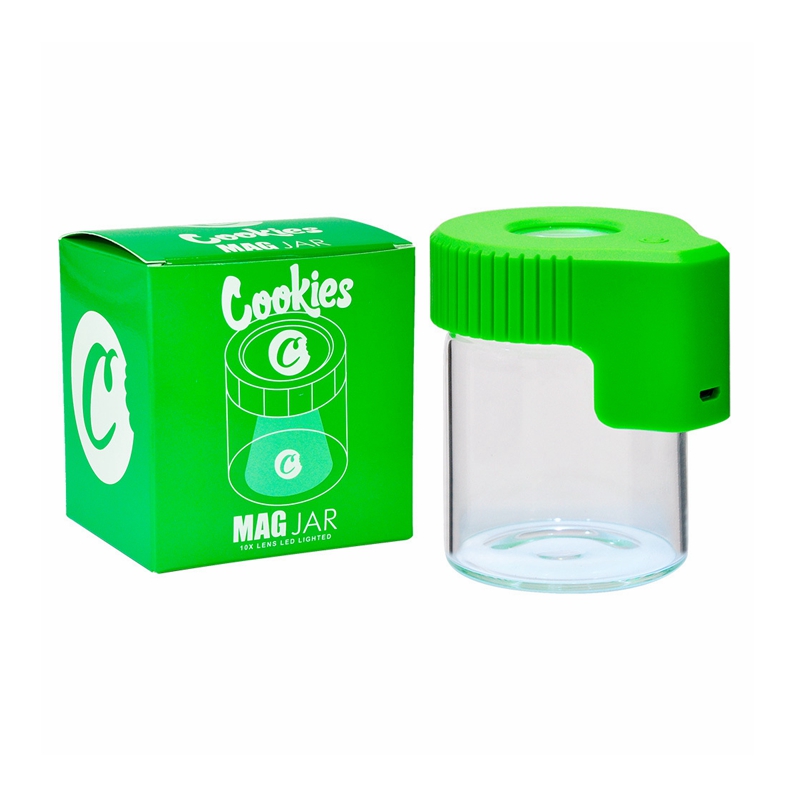 LED Light-Up Plastic Glass Air Tight Transparent Storage Magnifying Viewing Jar