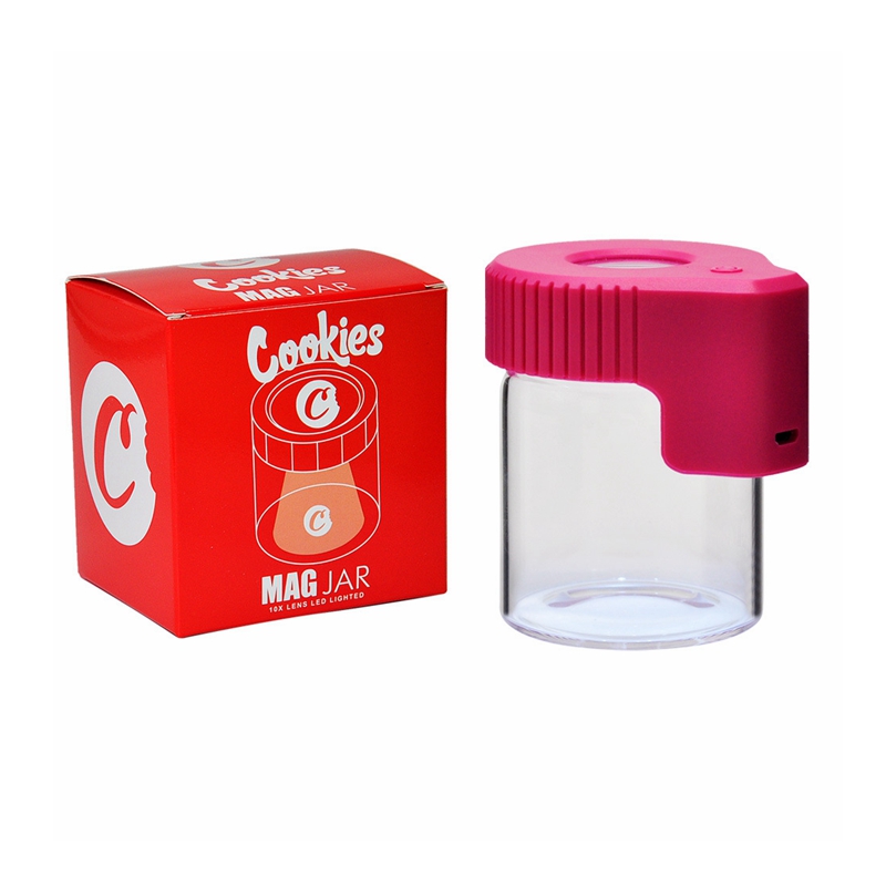 LED Light-Up Plastic Glass Air Tight Transparent Storage Magnifying Viewing Jar