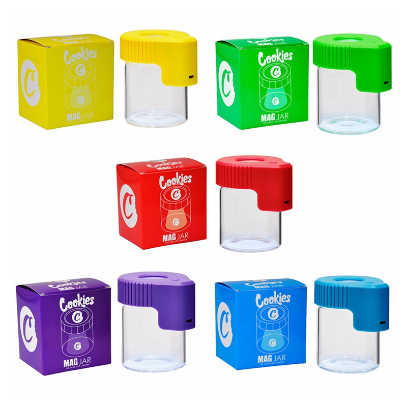 LED Light-Up Plastic Glass Air Tight Transparent Storage Magnifying Viewing Jar