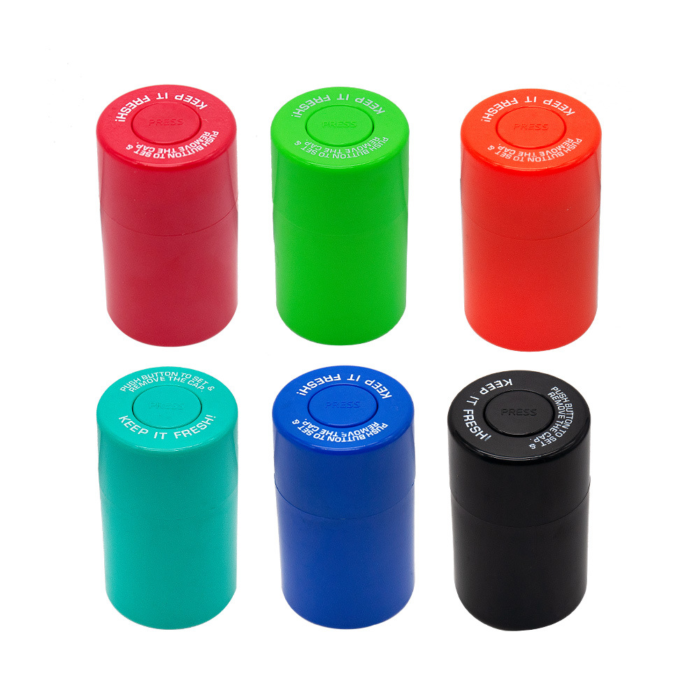 LENS Smoking glass Vacuum Herb Storage Plastic Jar Marijuanna Accessories Container Tobacco Weed Stash Jars With Lids
