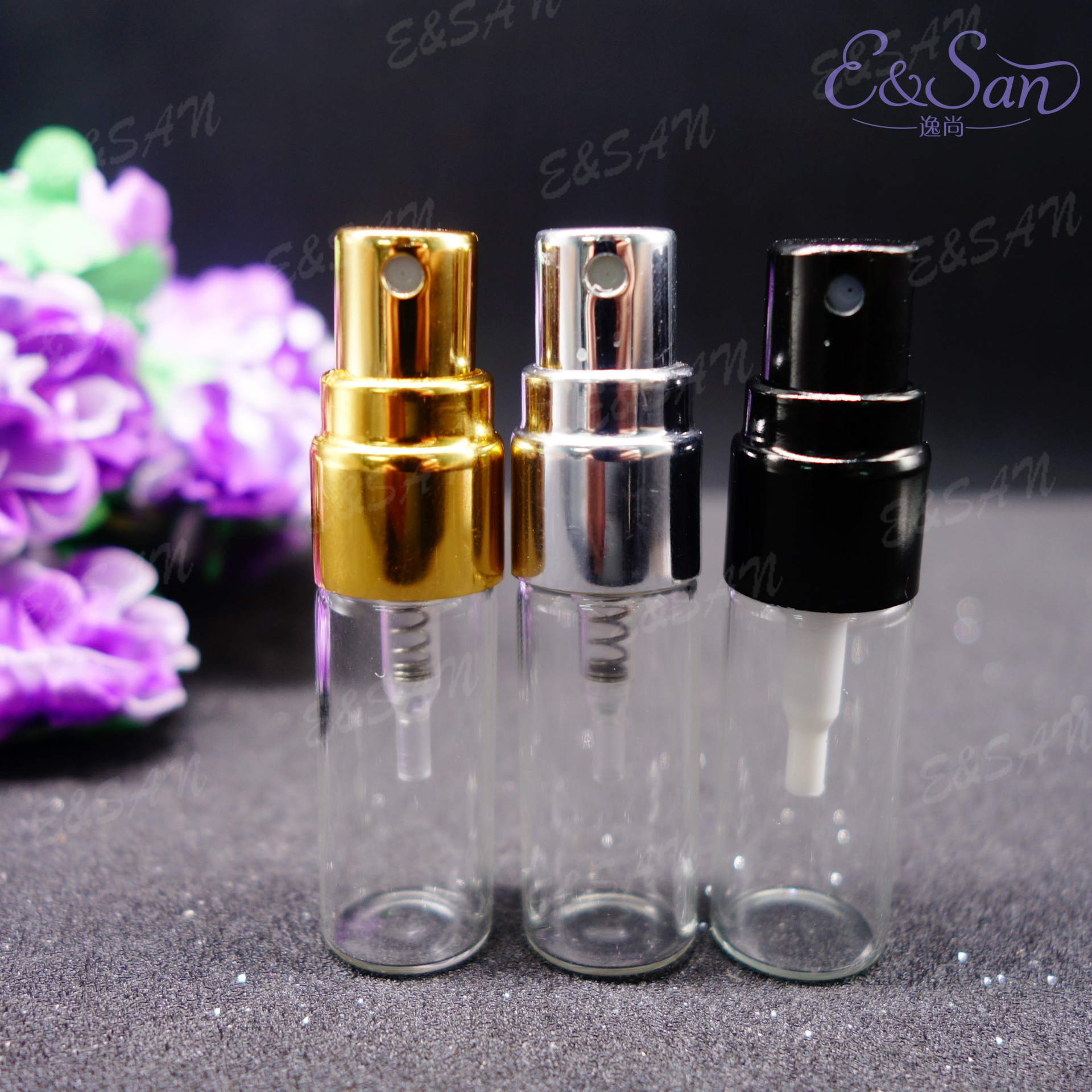 LG06AA-3ML Wholesale Fancy clear tube Bottle With aluminum cap Glass Refill Empty Perfume Atomizer Spray hot stock