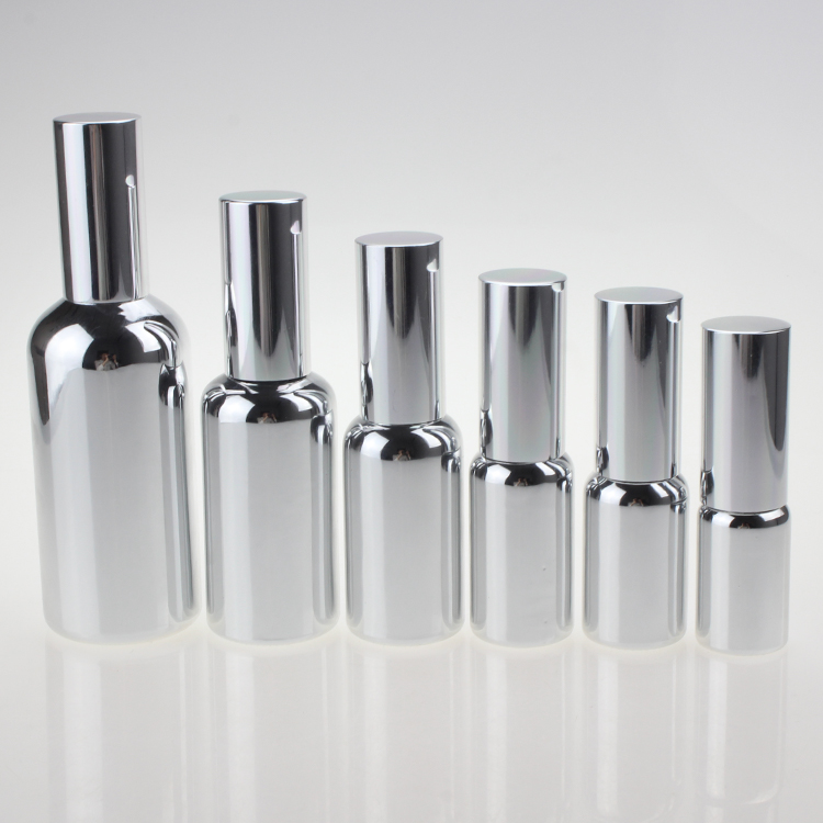 LGH21 Silver Lotion Pump Bottle 10ml 15ml 20ml 30ml 50ml 100ml