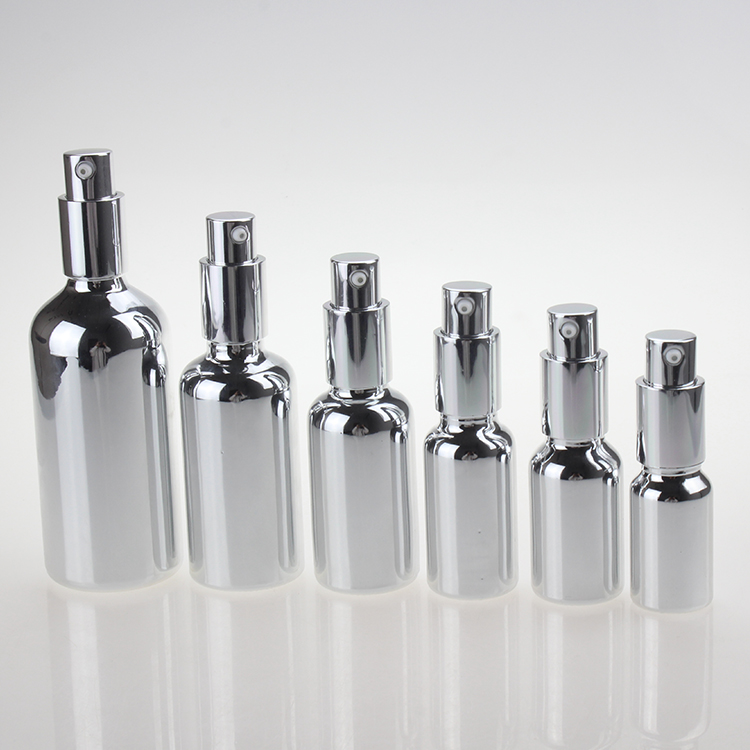 LGH21 Silver Lotion Pump Bottle 10ml 15ml 20ml 30ml 50ml 100ml