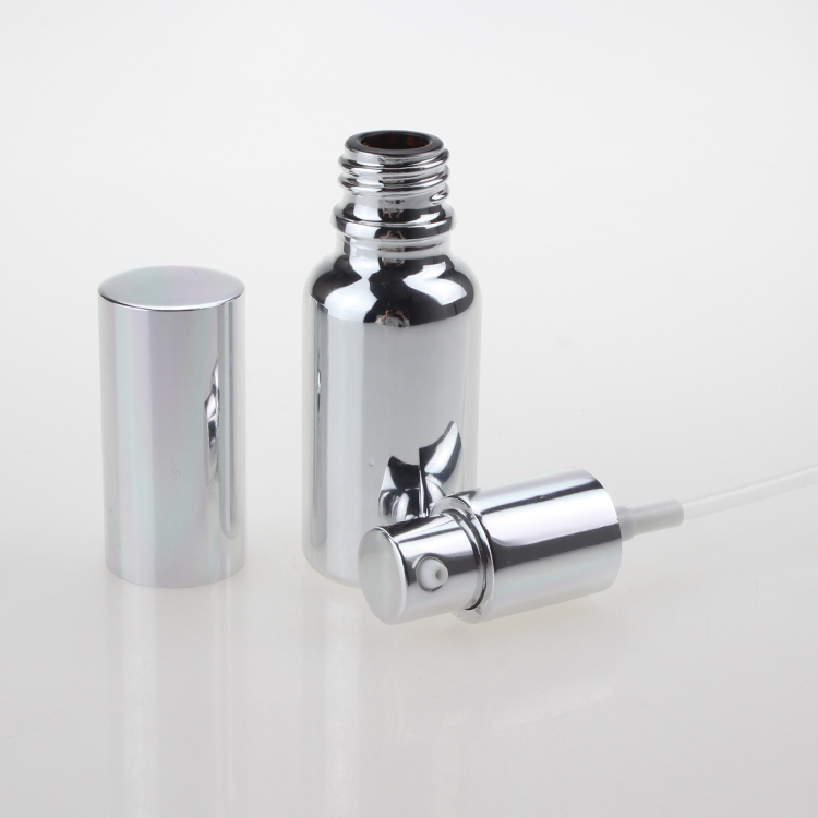 LGH21 Silver Lotion Pump Bottle 10ml 15ml 20ml 30ml 50ml 100ml