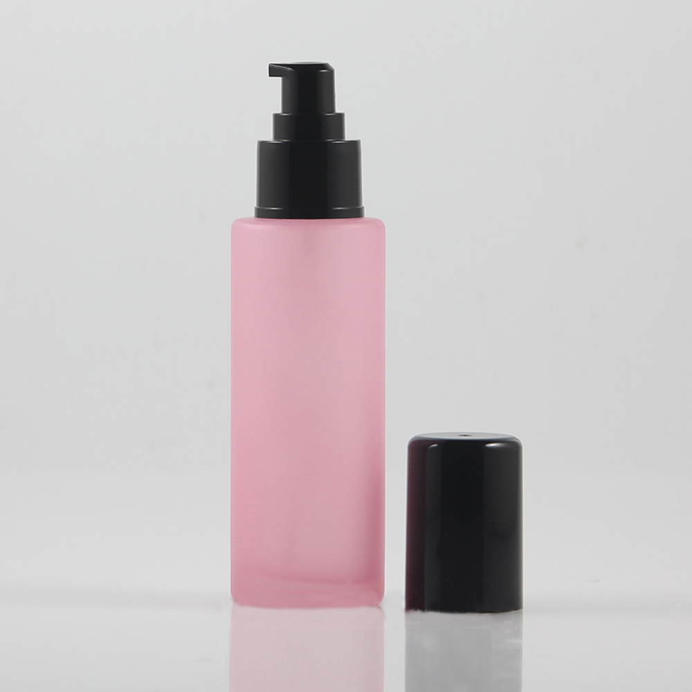 LGX21A Lotion/Spray Pump Pink 100ml Bottle with Clear/Black Cap