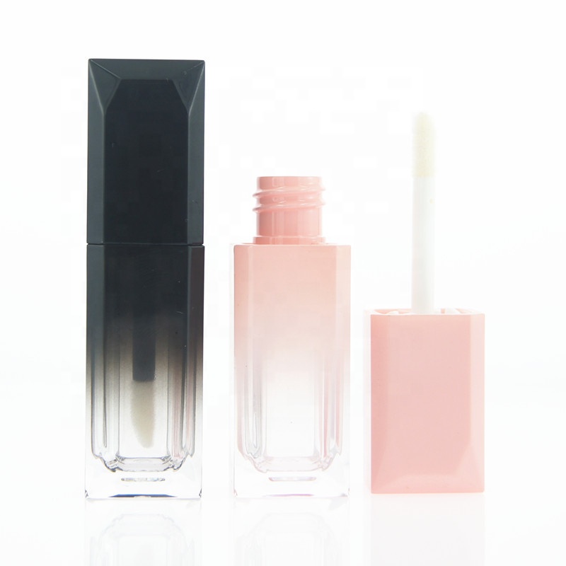 LOM-A03 Pink Lipgloss Tube,Customized Luxury Pink Lip Gloss Tube Container,Clear Bottle With Logo
