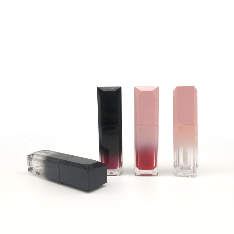 LOM-A03 Pink Lipgloss Tube,Customized Luxury Pink Lip Gloss Tube Container,Clear Bottle With Logo