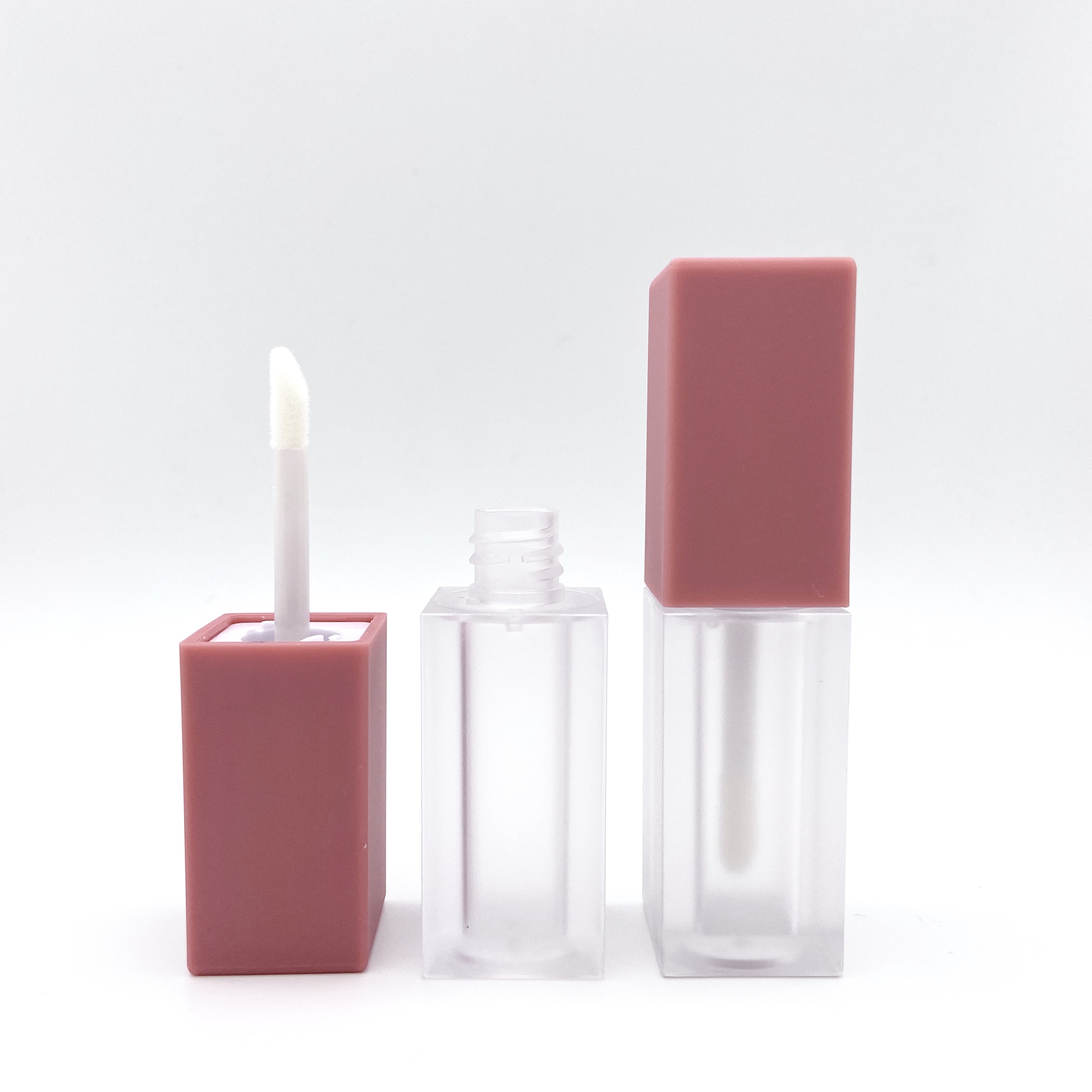 LOM-A05 Gem Customized Acrylic Empty Matte Frosted Labial Wand Applicator Cosmetic Container Liptint Bottle