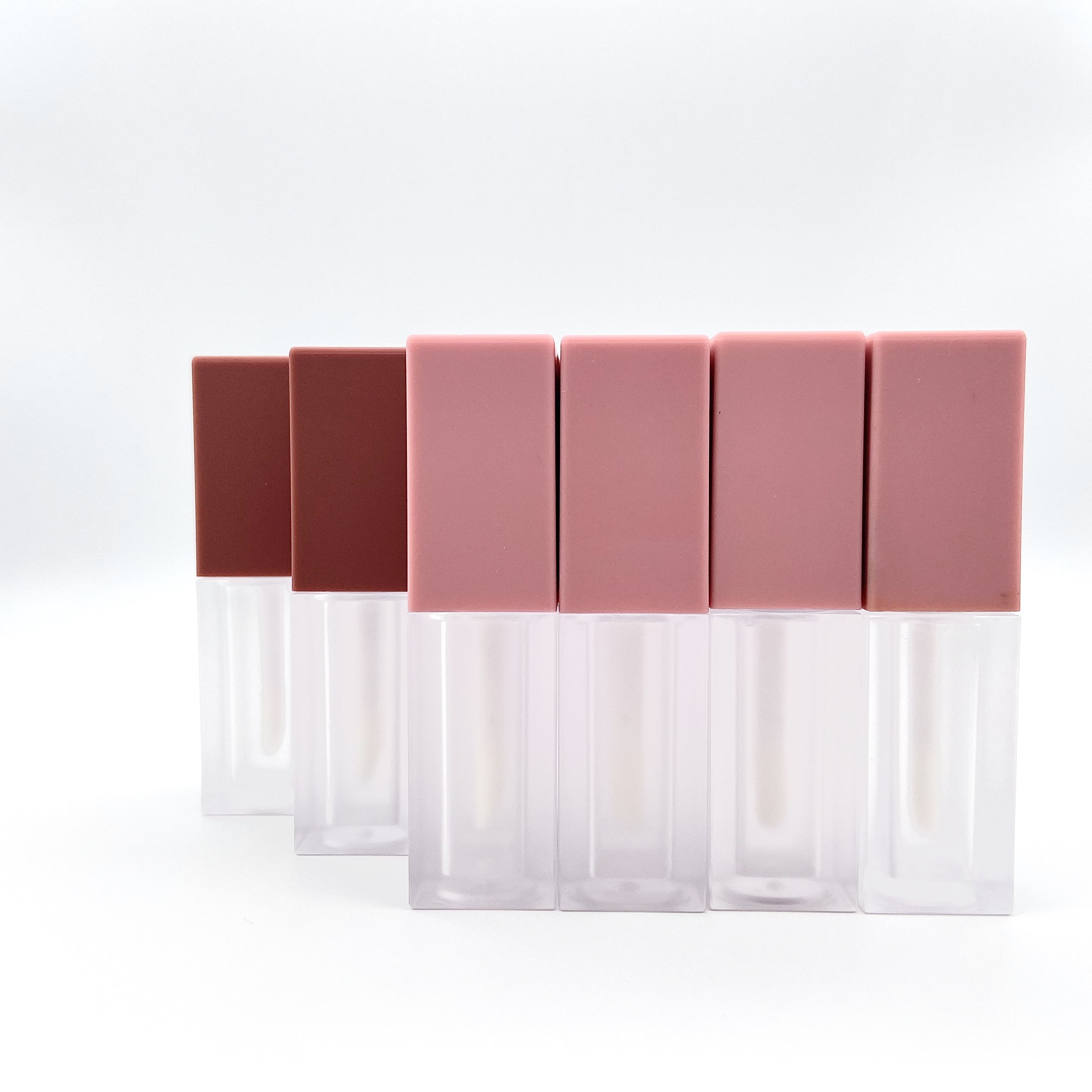 LOM-A05 Wholesale slim cylinder lipgloss wand tube private label 5ml empty luxury lipgloss tube with brush