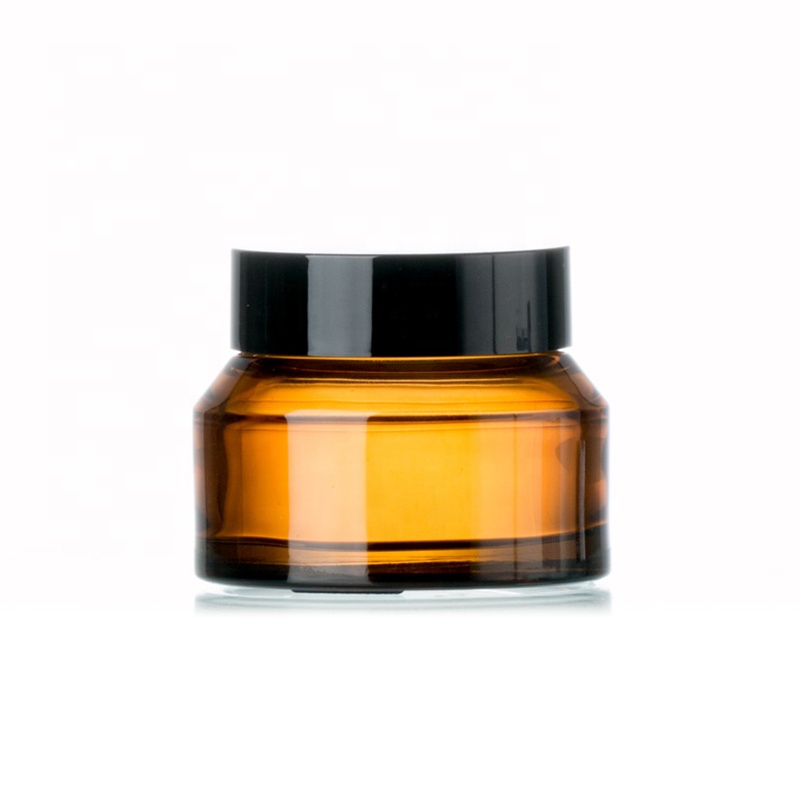 LOW MOQ 30g Cheap Empty Narrow Mouth Amber Glass Cream Round Jar