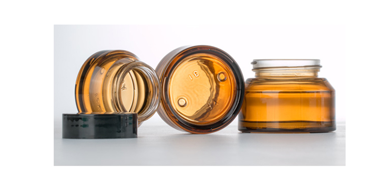 LOW MOQ 30g Cheap Empty Narrow Mouth Amber Glass Cream Round Jar