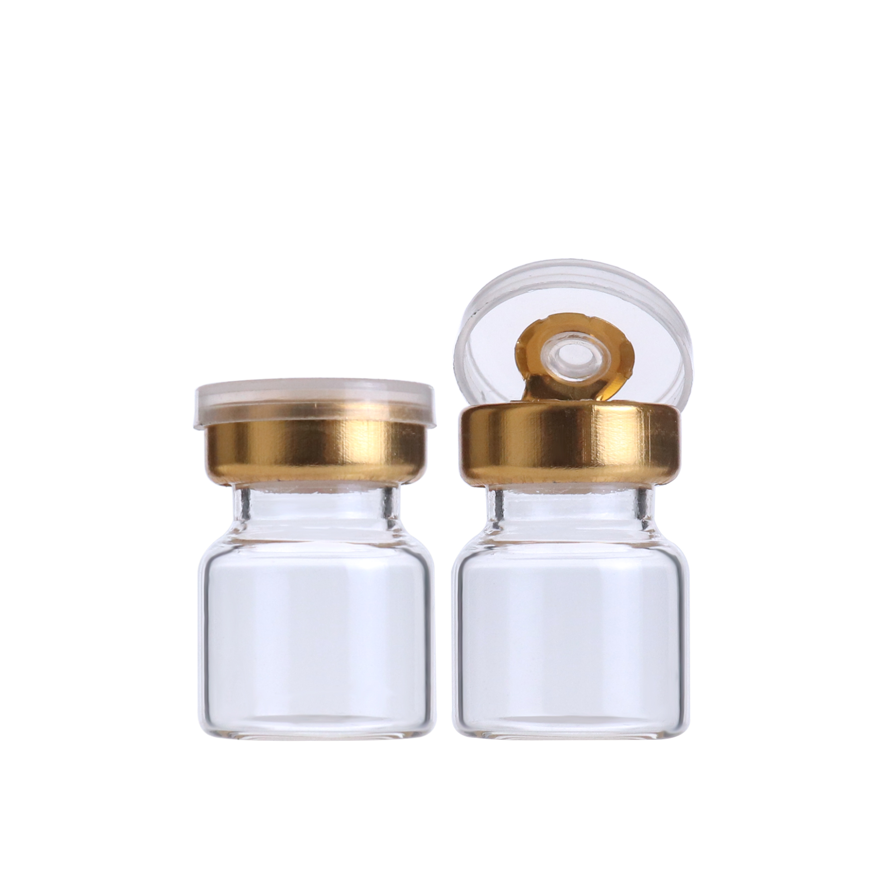 LOW MOQ Amber clear medicine apothecary glass vial injection 2ml 3 ml homeopathic bottle with bottle cap