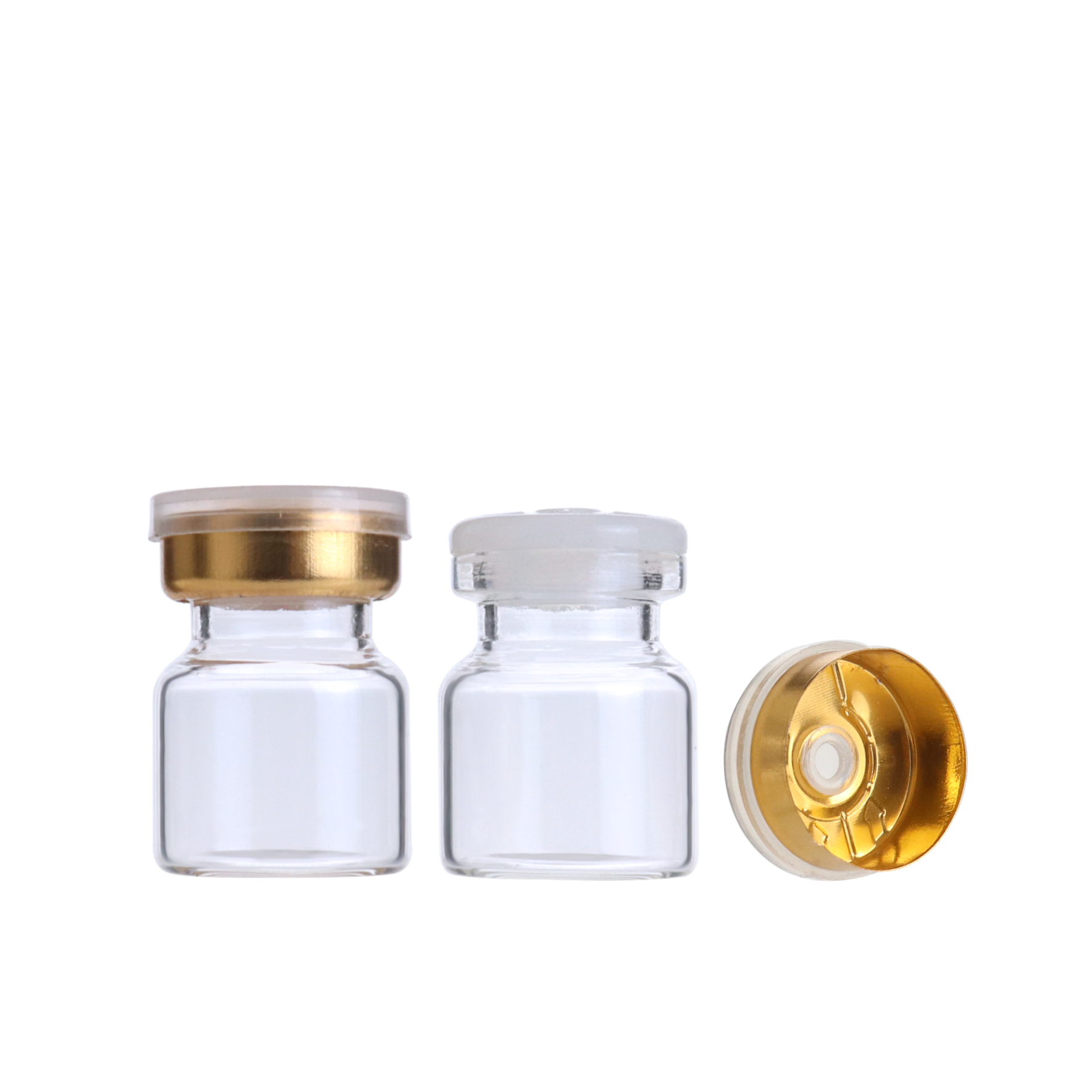 LOW MOQ Amber clear medicine apothecary glass vial injection 2ml 3 ml homeopathic bottle with bottle cap