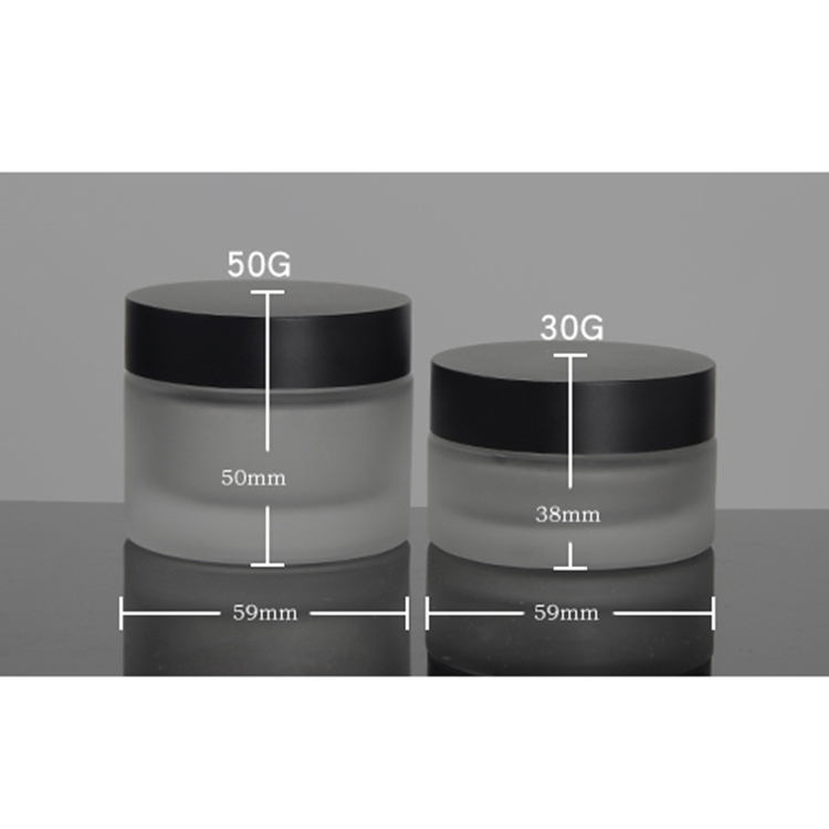 LOW MOQ Matt Black Cap Frosted Glass Bottle With Serum Pump Sprayer