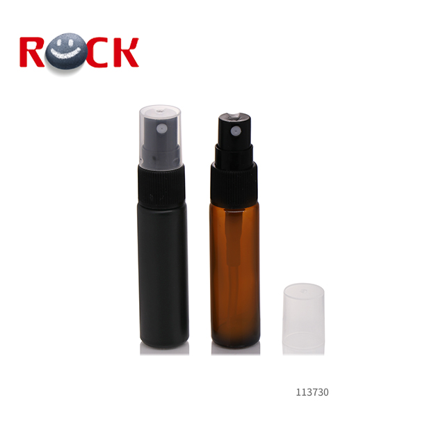LOW MOQ Thick glass amber black spray bottle 10ml with mist pump sprayer