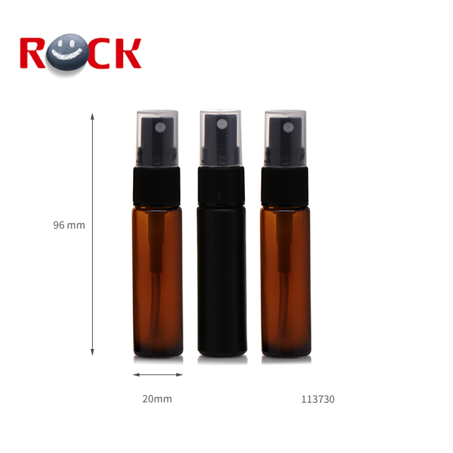 LOW MOQ Thick glass amber black spray bottle 10ml with mist pump sprayer