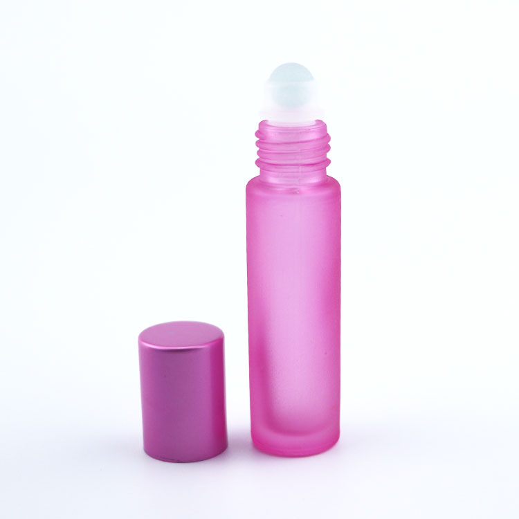 LOW MOQ Transparent Amber Essential Oil Perfume Glass Roll on Bottle customized Roller Bottle