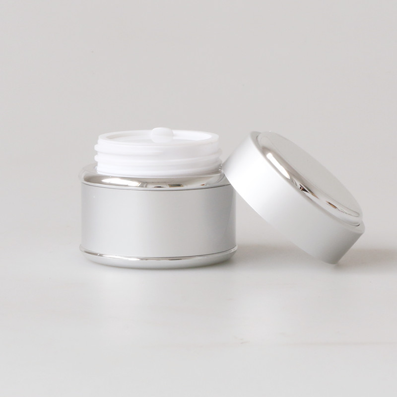 LOW moq 30g luxury silver face cream plastic packaging jar
