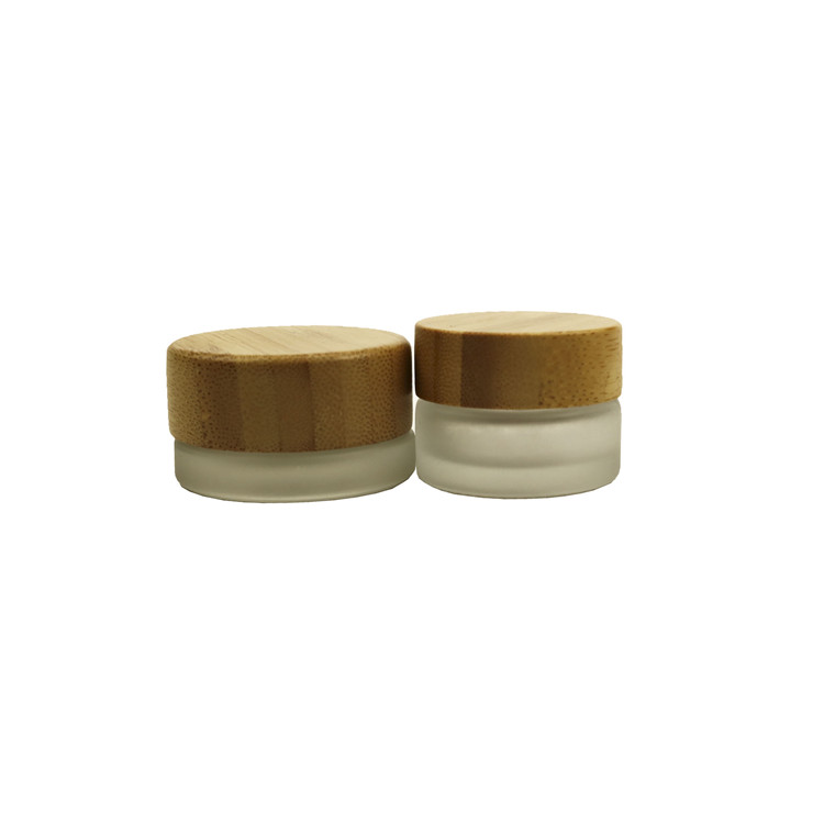 LS Custom cosmetic packaging 2 oz 4 oz 8 oz 16 oz screw top straight sided bamboo cosmetic glass jars with bamboo lids