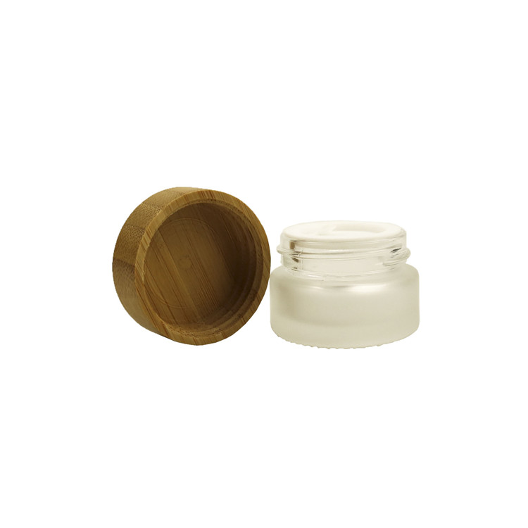 LS Custom cosmetic packaging 2 oz 4 oz 8 oz 16 oz screw top straight sided bamboo cosmetic glass jars with bamboo lids