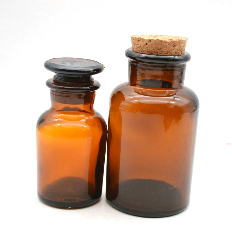 Lab Chemical Wide Mouth Amber Glass Reagent Bottle 60ml 125ml