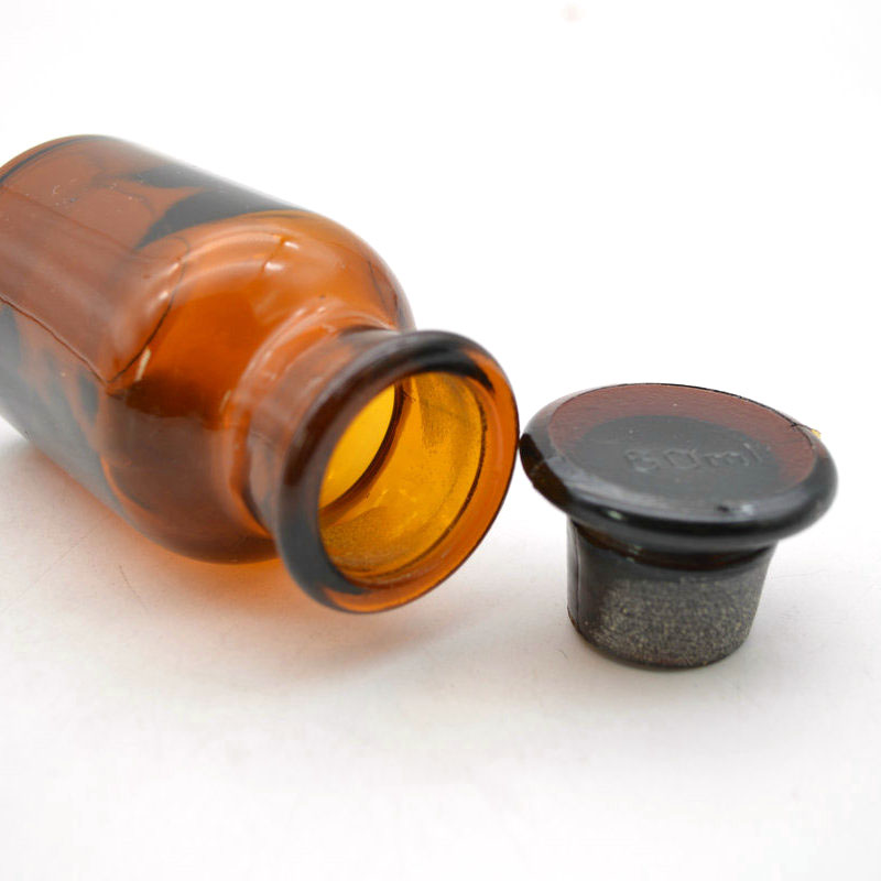 Lab Chemical Wide Mouth Amber Glass Reagent Bottle 60ml