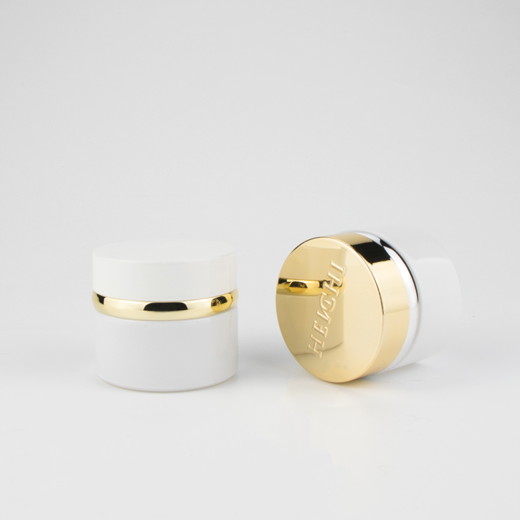 Label printing 20g 30g 50g white frosted luxurious face lotion glass cosmetic containers cream jars with white plastic cap