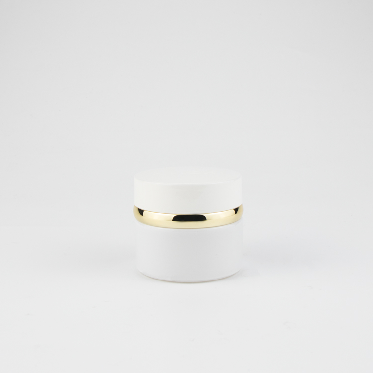 Label printing 20g 30g 50g white frosted luxurious face lotion glass cosmetic containers cream jars with white plastic cap