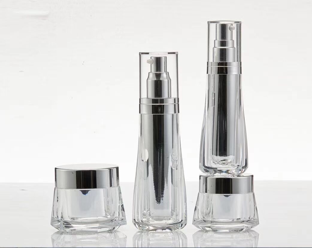 Lady cosmetics packaging 15g/30g/50ml/100ml glass luxury gold empty lotion bottle and cream jar/container